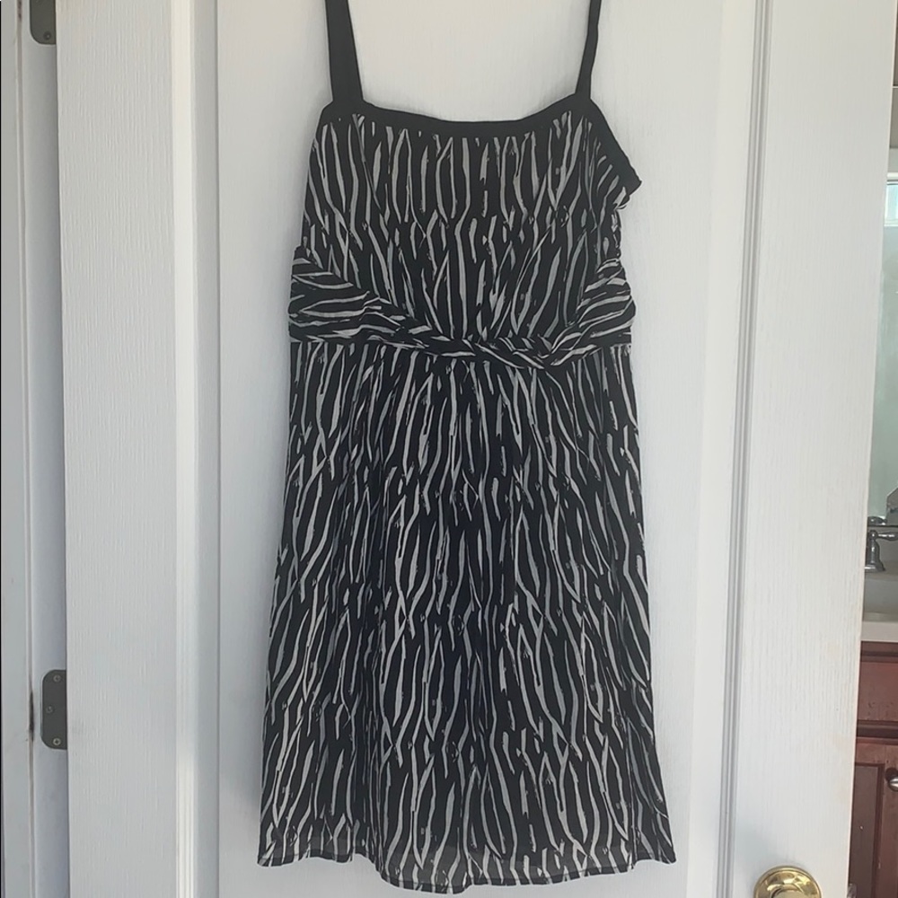 Black and White sleeveless Ann Taylor dress.